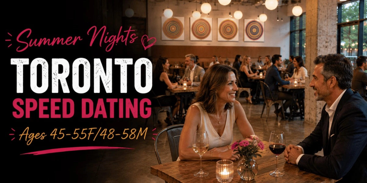Event image for Summer Nights Toronto Singles Speed Dating (Ages 45-55F/48-58M)