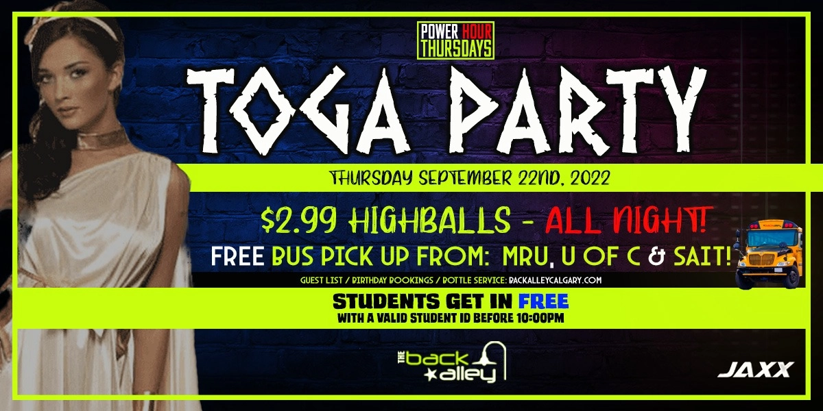 Event image for Toga Party - $2.99 Highballs - ALL NIGHT LONG!