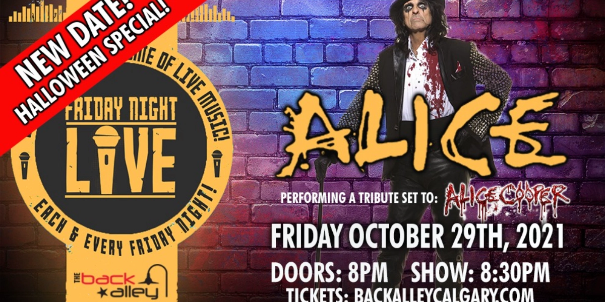 Event image for ALICE (Alice Cooper Tribute Set) LIVE At The Back Alley! Halloween Special!