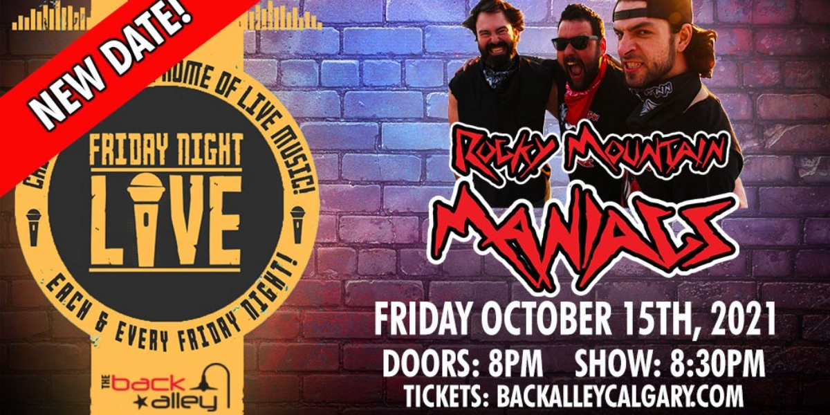 Event image for Rocky Mountain Maniacs LIVE At The Back Alley!
