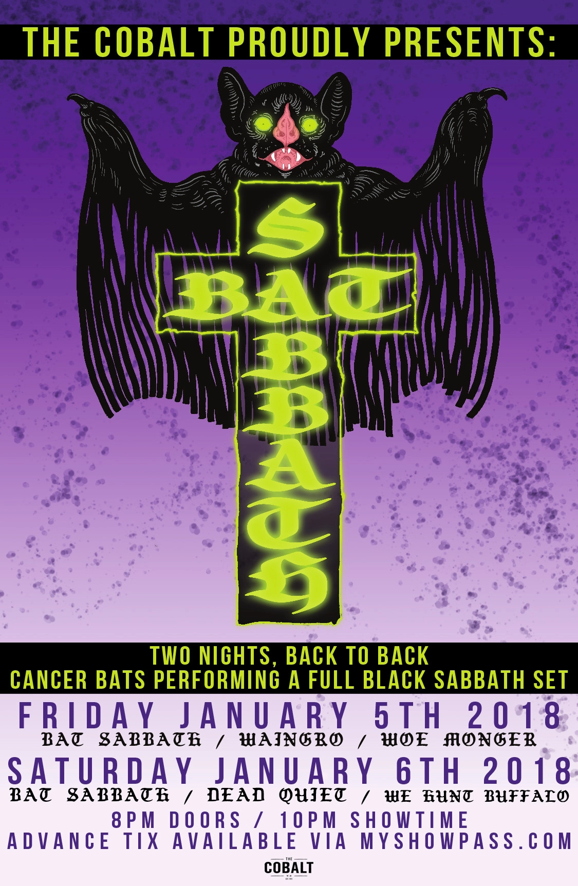 Event image for BAT SABBATH with Dead Quiet and We Hunt Buffalo