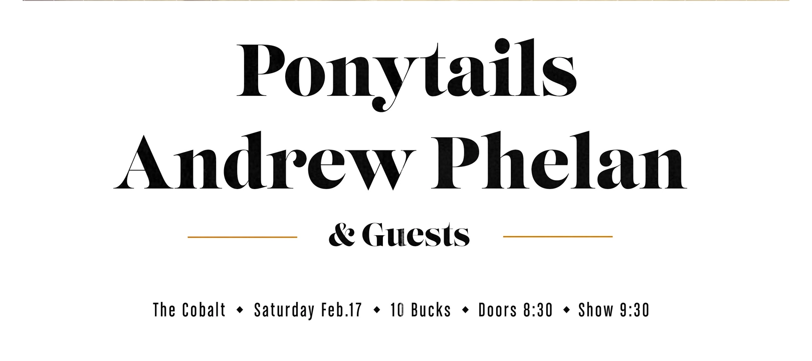 Event image for Ponytails with Andrew Phelan and guests