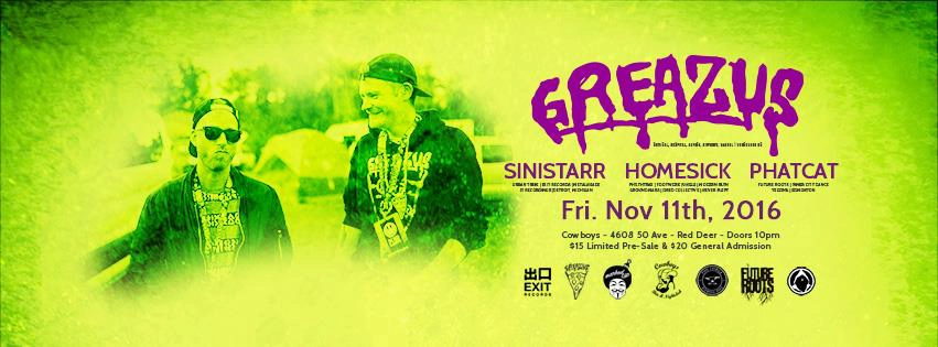 Event image for Greazus w/ Sinistarr & Guests - Nov 11th - Red Deer