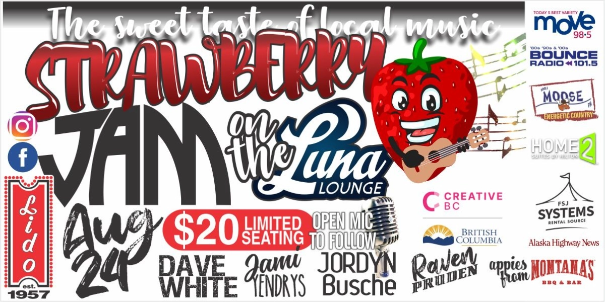 Event image for Strawberry Jam - Live on The Luna Lounge Thursday, August 24th