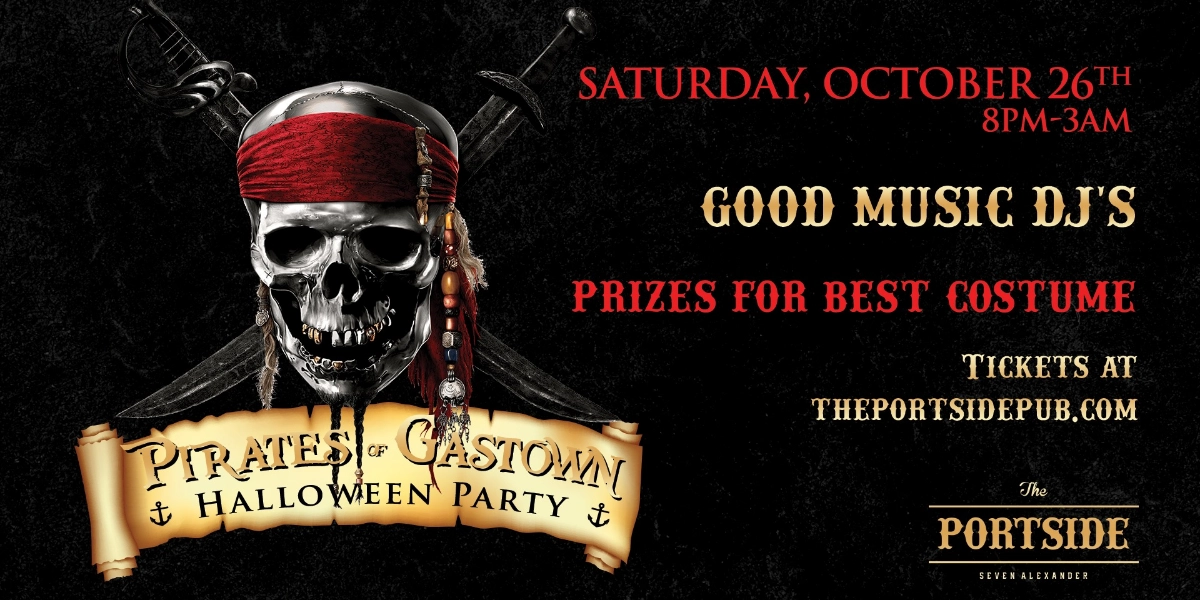 Event image for PIRATES OF GASTOWN HALLOWEEN PARTY - SATURDAY