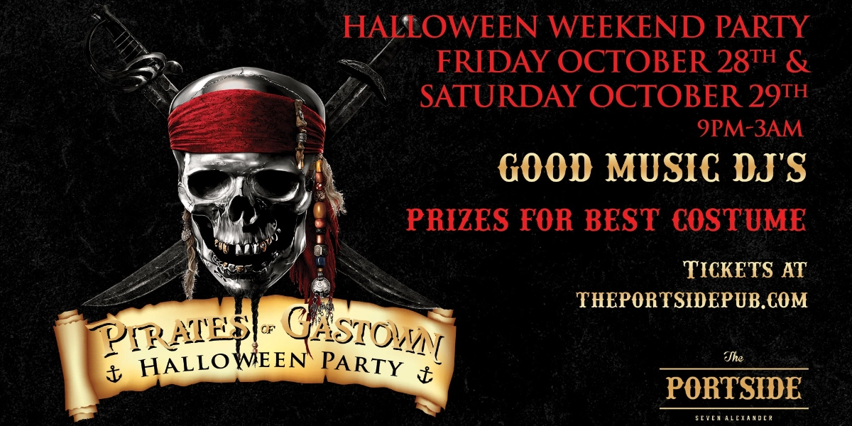 Event image for PIRATES OF GASTOWN HALLOWEEN PARTY – FRIDAY