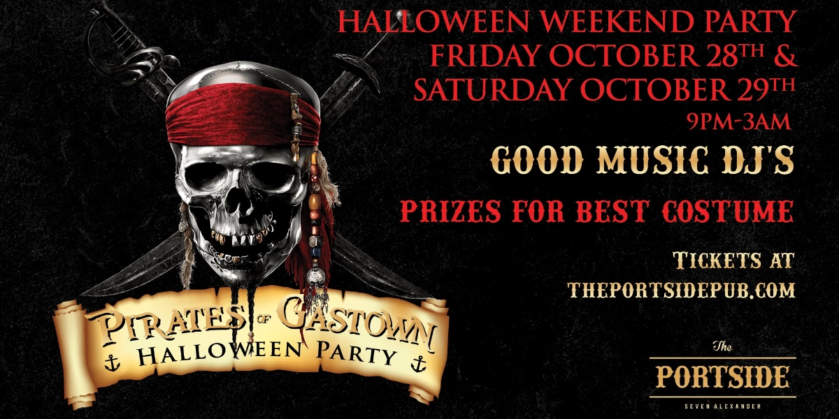 Event image for PIRATES OF GASTOWN HALLOWEEN PARTY – SATURDAY