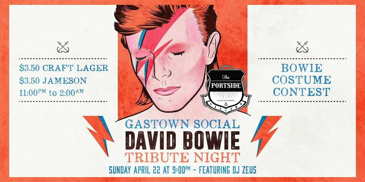Event image for Gastown Social presents Bowie Tribute Night
