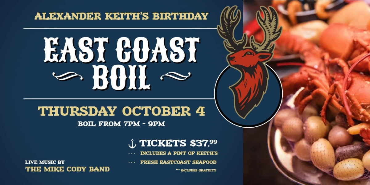 Event image for Alexander Keith's Birthday East Coast Boil - October 4th