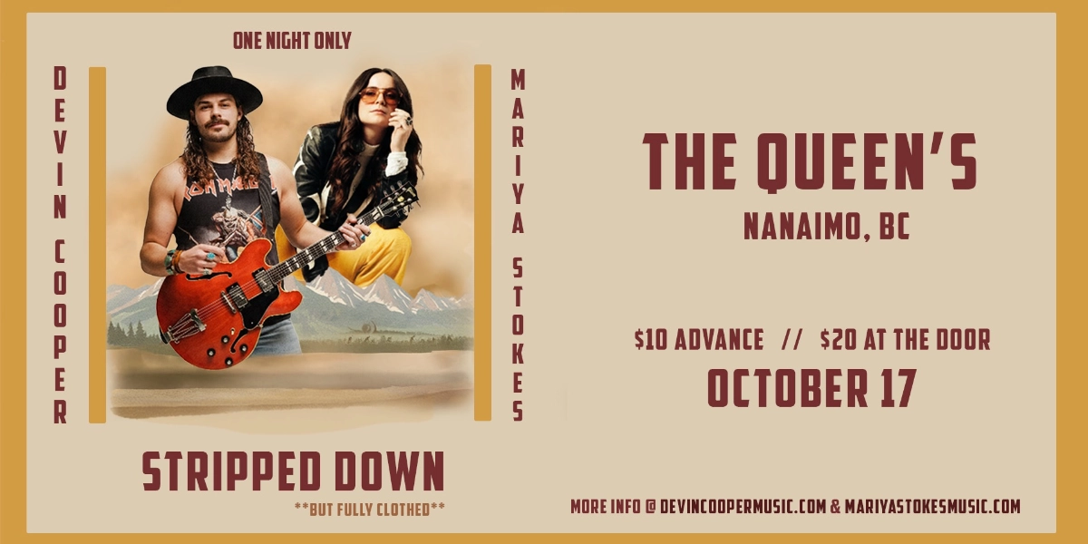 Event image for Devin Cooper & Mariya Stokes LIVE @ The Queen's