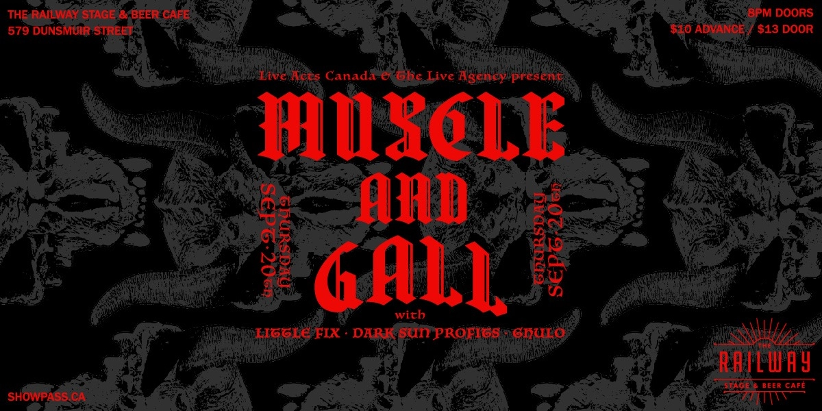 Event image for MUSCLE AND GALL + GUESTS // THE RAILWAY STAGE & BEER CAFÉ