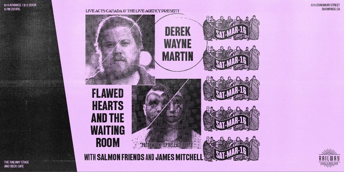 Event image for DEREK WAYNE + FLAWED HEARTS AND THE WAITING ROOM