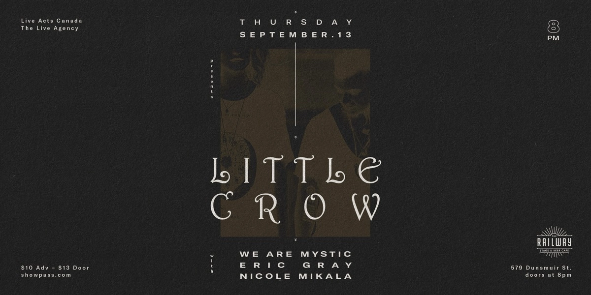 Event image for LITTLE CROW + GUESTS // THE RAILWAY STAGE & BEER CAFÉ