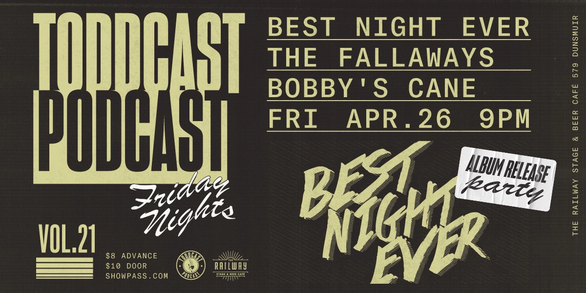 Event image for BEST NIGHT EVER // THE FALLAWAYS // BOBBY'S CANE