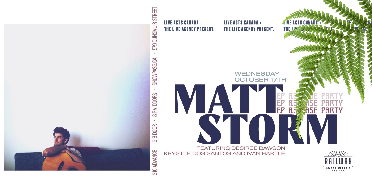 Event image for MATT STORM EP RELEASE PARTY // THE RAILWAY STAGE & BEER CAFÉ