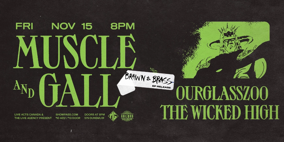 Event image for MUSCLE AND GALL (BRAWN & BRASS EP RELEASE) // RAILWAY STAGE & BEER CAFÉ