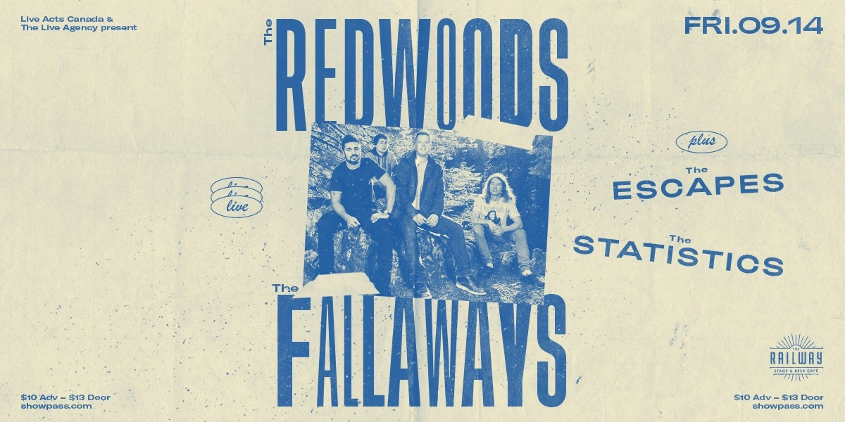 Event image for REDWOODS + THE FALLAWAYS // THE RAILWAY STAGE & BEER CAFÉ