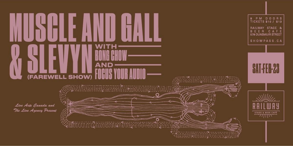 Event image for MUSCLE AND GALL + SLEVYN // RAILWAY STAGE & BEER CAFÉ