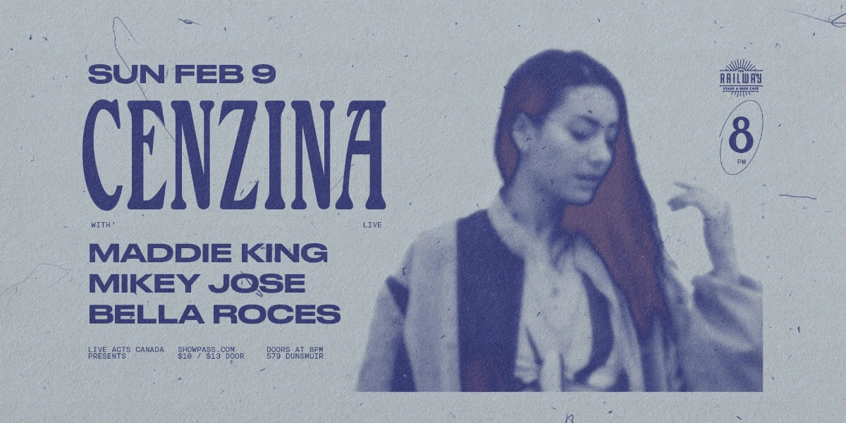 Event image for CENZINA + GUESTS // RAILWAY STAGE & BEER CAFÉ