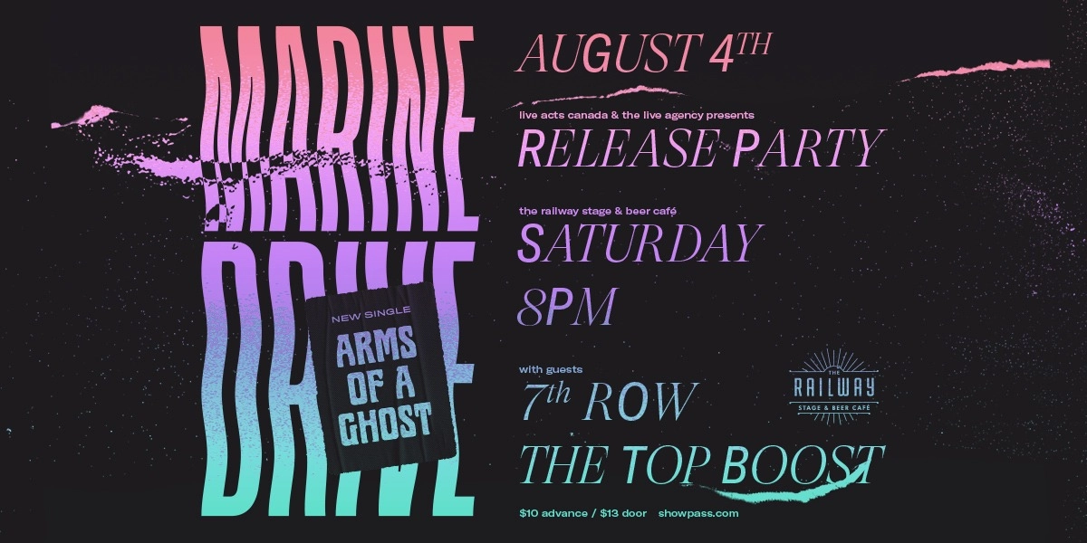Event image for MARINE DRIVE SINGLE RELEASE SHOW // THE RAILWAY STAGE & BEER CAFÉ