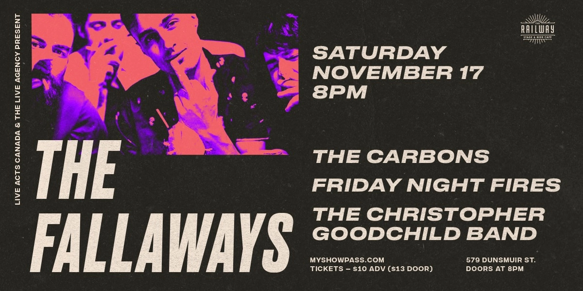 Event image for THE FALLAWAYS + GUESTS // THE RAILWAY STAGE & BEER CAFÉ