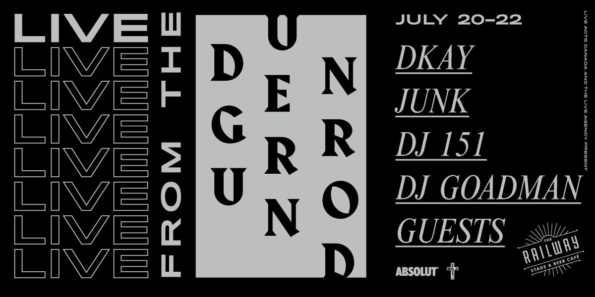 Event image for LIVE FROM THE UNDERGROUND // THE RAILWAY STAGE & BEER CAFÉ