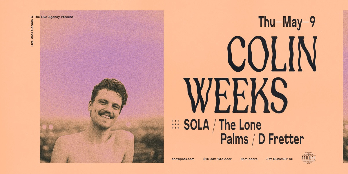 Event image for COLIN WEEKS + GUESTS // RAILWAY STAGE & BEER CAFÉ