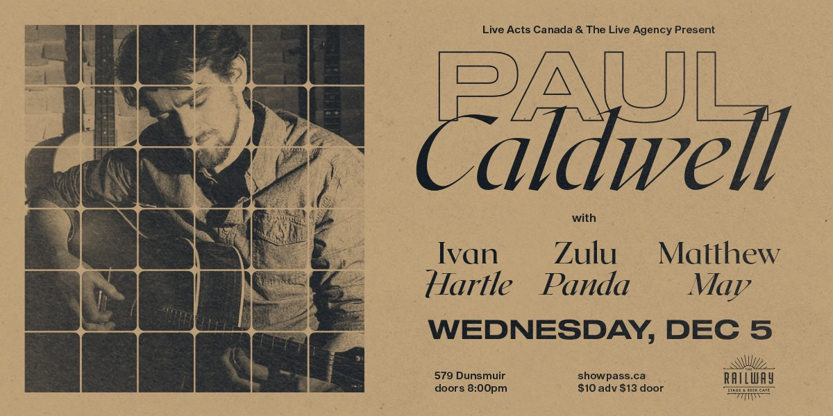 Event image for PAUL CALDWELL + GUESTS // THE RAILWAY STAGE & BEER CAFÉ