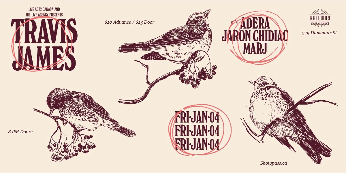 Event image for TRAVIS JAMES + GUESTS // RAILWAY STAGE & BEER CAFÉ