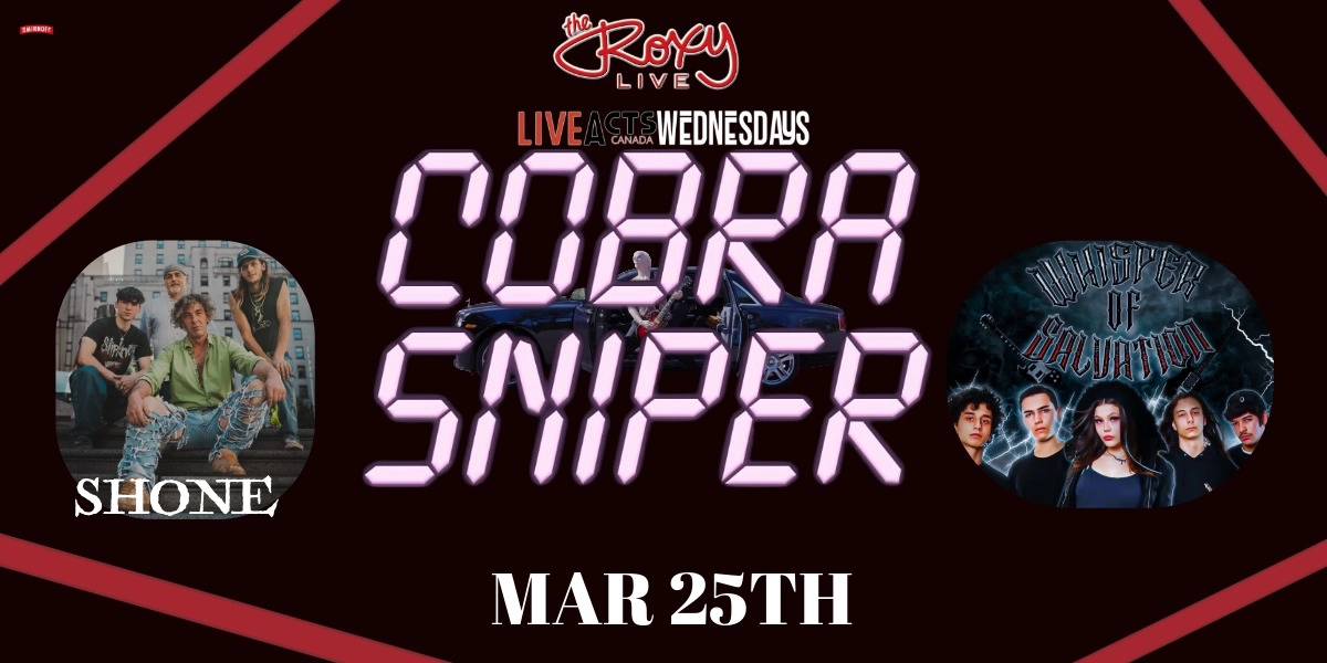 Event image for COBRA SNIPER / SHONE / WHISPER OF SALVATION