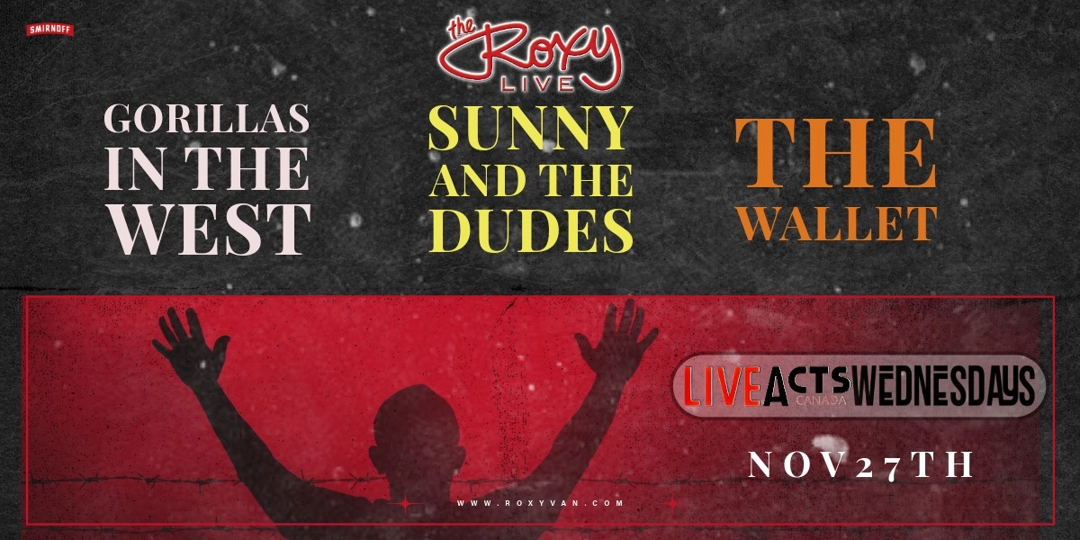 Event image for GORILLAS IN THE WEST / SUNNY AND THE DUDES / THE WALLET