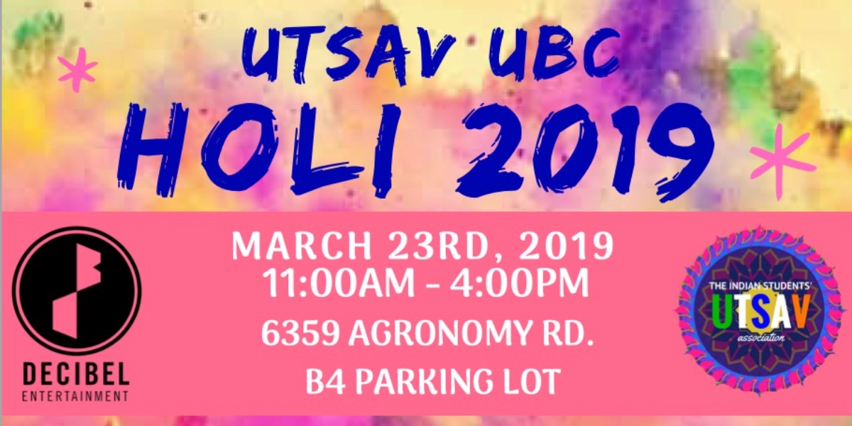 Event image for UTSAV UBC Holi 2019