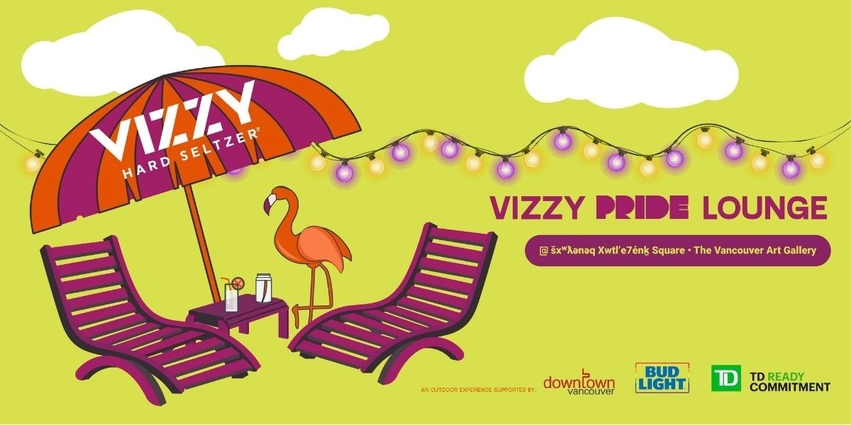 Event image for Vizzy Pride Lounge @ šxʷƛ̓ənəq Xwtl'e7énḵ Square (Vancouver Art Gallery North Plaza)