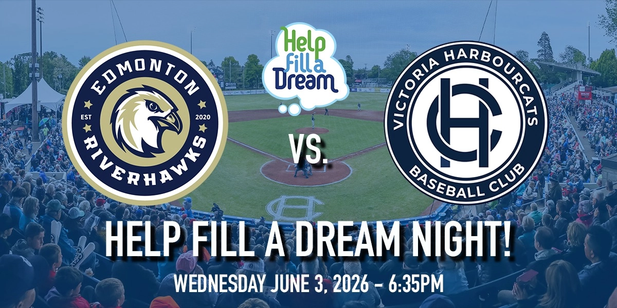 Event image for Edmonton Riverhawks vs. Victoria HarbourCats - HELP FILL A DREAM NIGHT!
