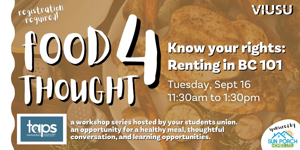 Event image for Food 4 Thought: Know Your Rights - Renting in BC 101
