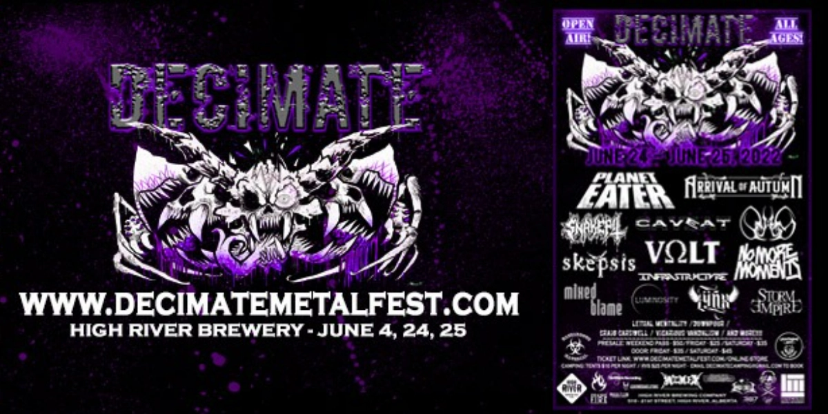 Event image for Decimate Metalfest 2022 - OPEN AIR & ALL AGES!!