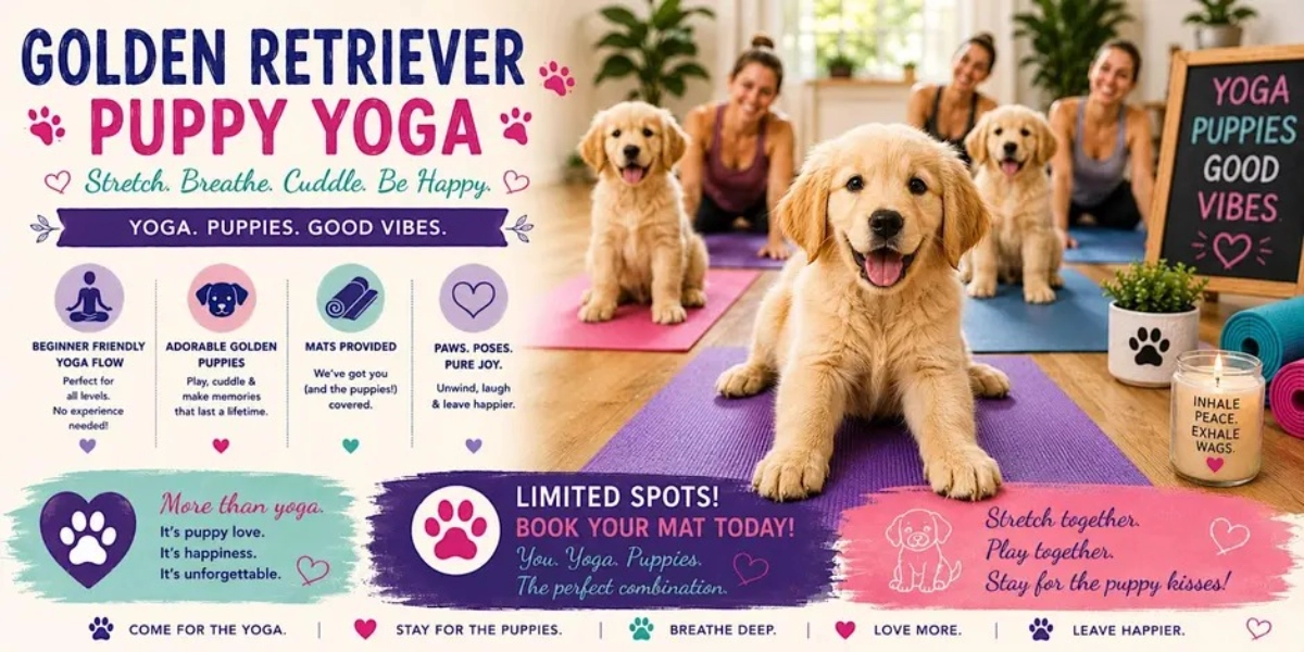 Event image for Golden Retriever Puppy Yoga in Toronto