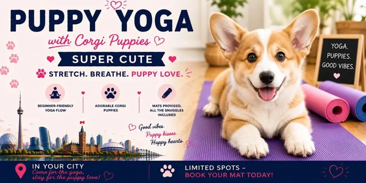 Event image for Corgi Puppy Yoga in Mississauga