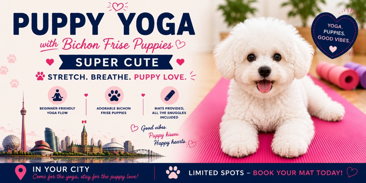 Event image for Bichon Frise Puppy Yoga in Vaughan