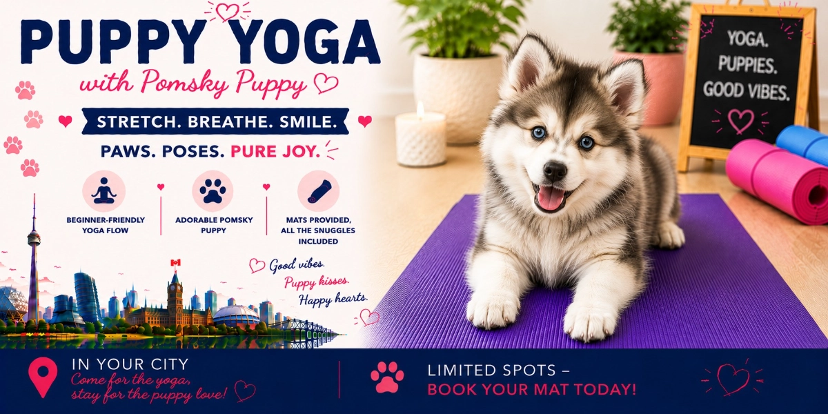 Event image for Pomsky Puppy Yoga in Toronto