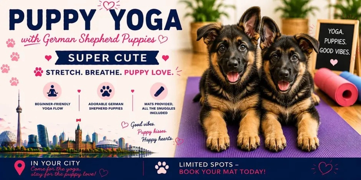 Event image for German Shepherd Puppy Yoga in Toronto